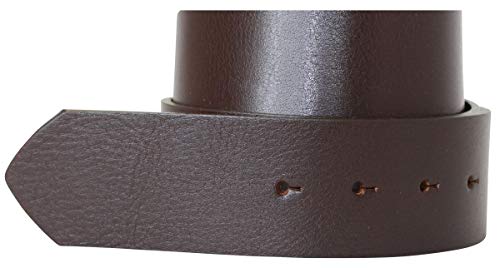 BELTINGER Wechselgürtel aus Vollrindleder ohne Schnalle 5 cm | Druckknopf-Gürtel für Damen Herren 50mm | Breiter Leder-Gürtel | Braun 110cm