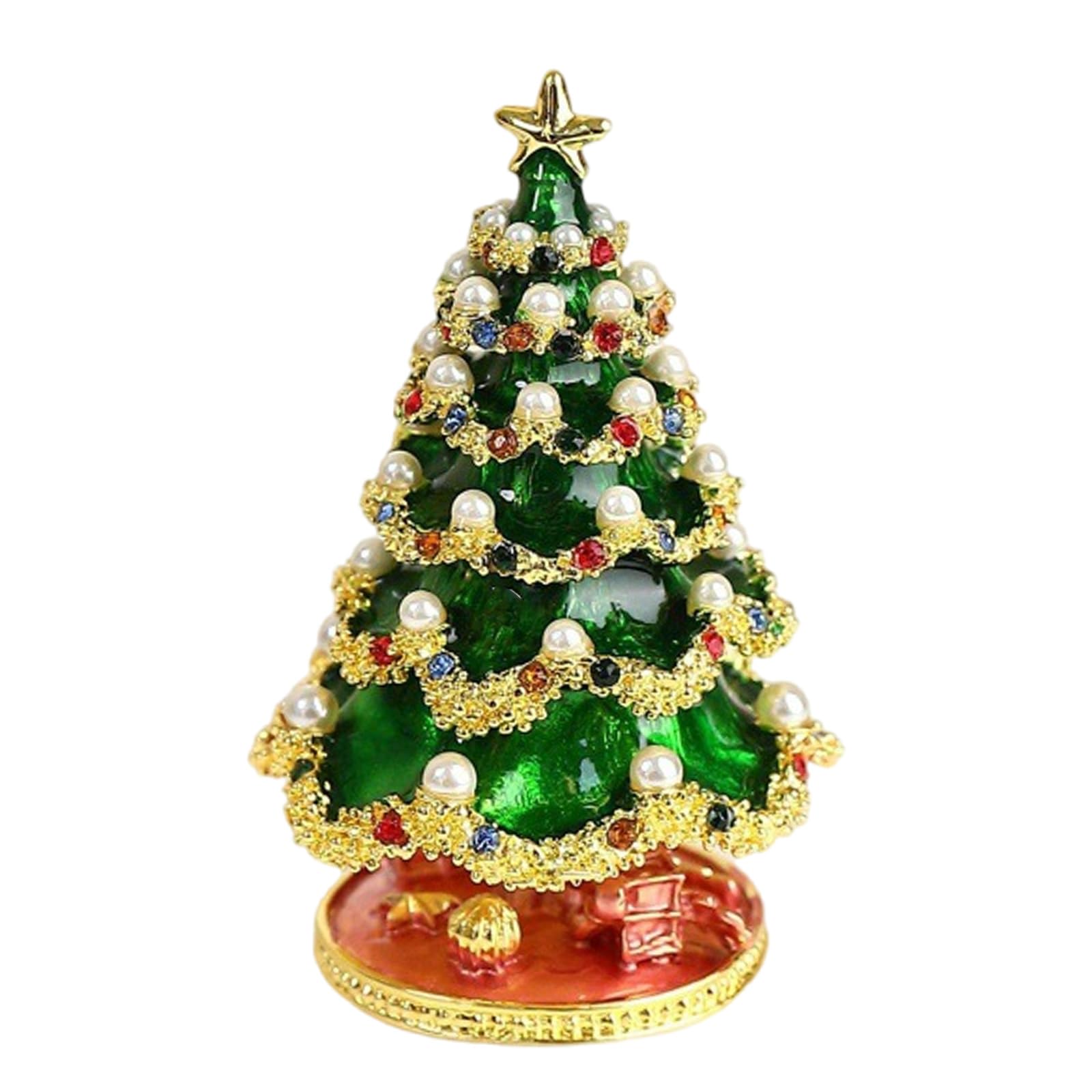 Zkydhbd Weihnachtsbaum Schmuckkästchen Sammlerstück Weihnachtsbaum Schmuckkästchen Handgefertigte Accessoires Aufbewahrungshalter