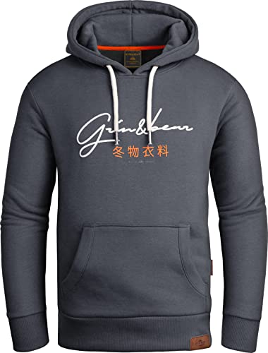 Grin&Bear Hoodie Herren Sweatshirt GEC703 Stahlgrau XL