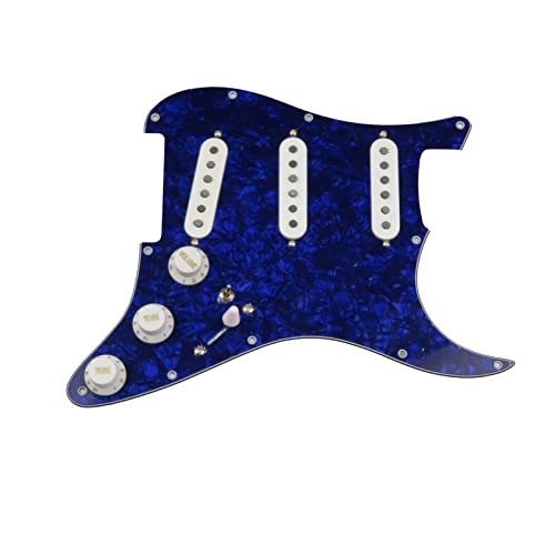 Geladenes Gitarren-Pickguard Geladene Vorgeführte Gitarren-Pickups SSS 6. 0s Stil Einzelne Spulen Alnico 5 Pickups 7-Wege-Verdrahtung Pickguard (Color : 7)