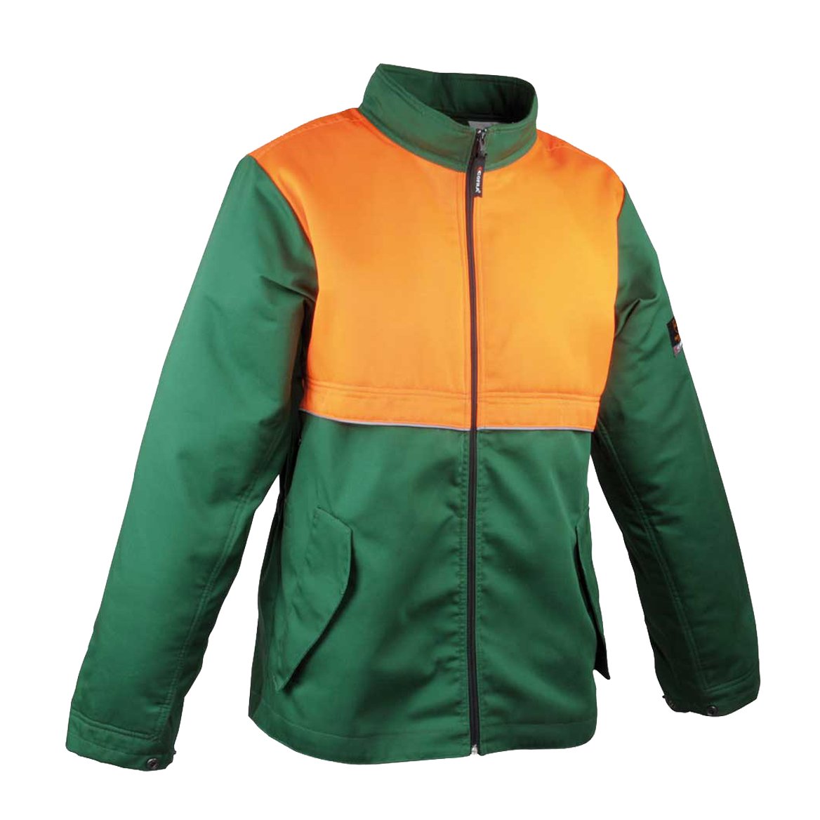 Cofra V490-0-08.Z/3 Arbeitsjacke "Saw Brake", Grün/Orange, M