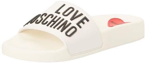 Love Moschino Damen Ja28052g0ii14100 SABOTD.POOL25 PVC Weiss/SCHWARZ, 39 EU