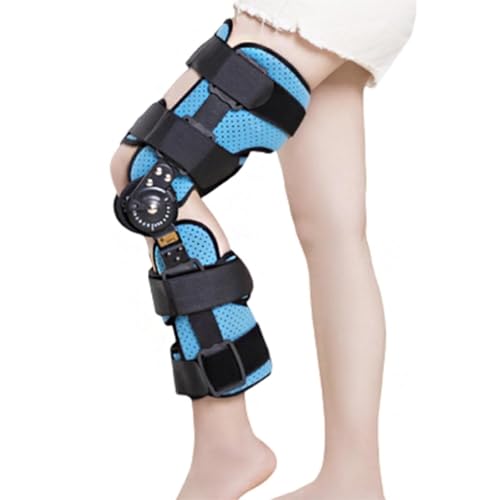 Aufklappbare orthopädische Knieorthese, Knie-Wegfahrsperre mit Feststellrädern und Seitenstabilisatoren, verstellbare Beinstützen for Knieschmerzen, Arthritis, Meniskusriss (Color : Left, Size : M)