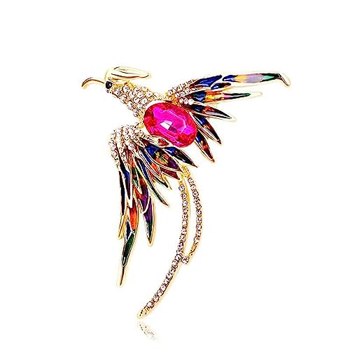 Brosche Trendy Weibliche Kristall Phoenix Brosche Exquisite Luxus Frauen Mode Vogel Broschen Weibliche Elegante Temperament Corsage Zubehör (Color : Multicolor)