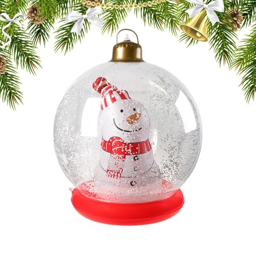 Aufblasbarer Weihnachtsball – praktischer aufblasbarer Weihnachtsornament-Ball, Weihnachtshof-Ornamente, aufblasbarer Schneemann-Ball für die Rasendekoration im Außenbereich