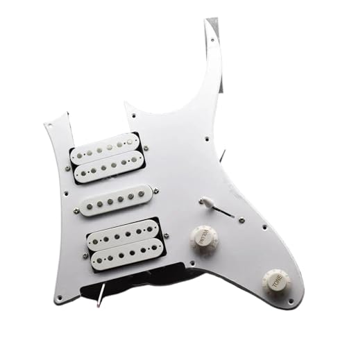 Schlagbrett Tonabnehmer für E Gitarre HSH Loaded Vorverdrahteter Schlagbrett-Tonabnehmer für E-Gitarre mit Doppel-Colis-Humbucker-Tonabnehmern aus Keramik(White Pearl)