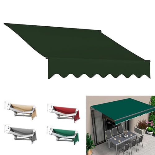 Markisentuch Ersatzstoff, (ohne Rahmen) Sonnensegel Garten Balkon Terrasse, Markisenbespannung mit UV-Schutz Sonnenschutz, Markisenbespannung Sonnenschutz Rot, Grau, 300*250cm(Green,(6.6x5ft)2x1.5m)