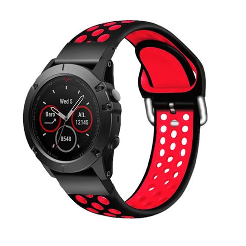 BANDKIT Quickfit-Uhrenarmband für Garmin Fenix 6 6X Pro 5X 5 Plus 3HR 935 945 S60, Silikonband, Schnellverschluss-Armband, 22 mm, 26 mm, 26mm Tactix Delta, Achat