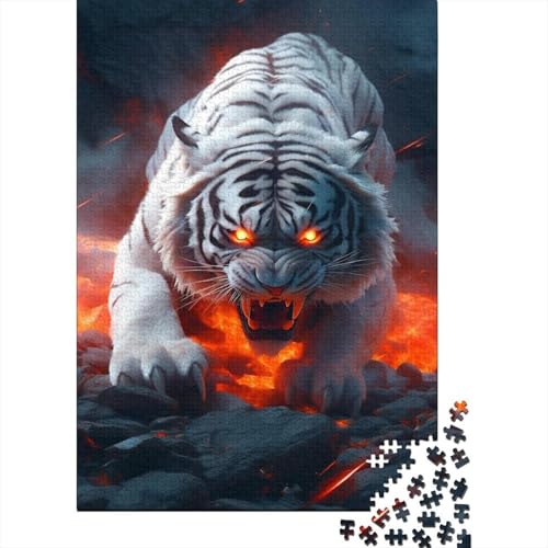 1000-teiliges Puzzle für Erwachsene, Lava-Nachttiger, Holzpuzzle für Erwachsene und Jugendliche von Jigsaw Puzzles for Adults, Lernspiel, Herausforderungsspielzeug, 75 x 50 cm