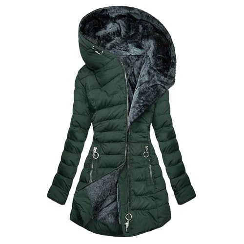 CSHE Damen Wintermantel Mantel Steppmantel Winter Jacke Lang Stepp Warm Teddyfell Elegant Übergangsjacke Damenwesten Longweste Steppjacke für Alltag Camping Sport im Freien