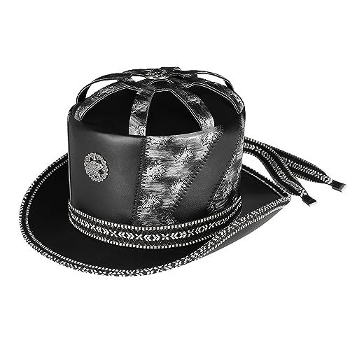 MULAIDI Gothic Zylinder für Party Steampunk Gentleman Hut Magier Hut Erwachsene Unisex Kostüm Kappe Halloween Kostüm Zubehör Vintage Zylinder Party Zubehör