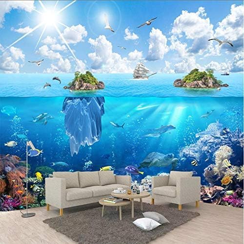 XLMING U-Boot-Welt Inselansicht 3D Tapeten Home Esszimmer Sofa Schlafzimmer Wohnzimmer TV Hintergrund-400cm×280cm