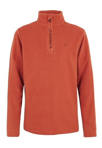 Protest Jungen Oberteil Mit 1/4 Reißverschluss PERFECTY JR Mit Kinnschutz Brick Orange 140