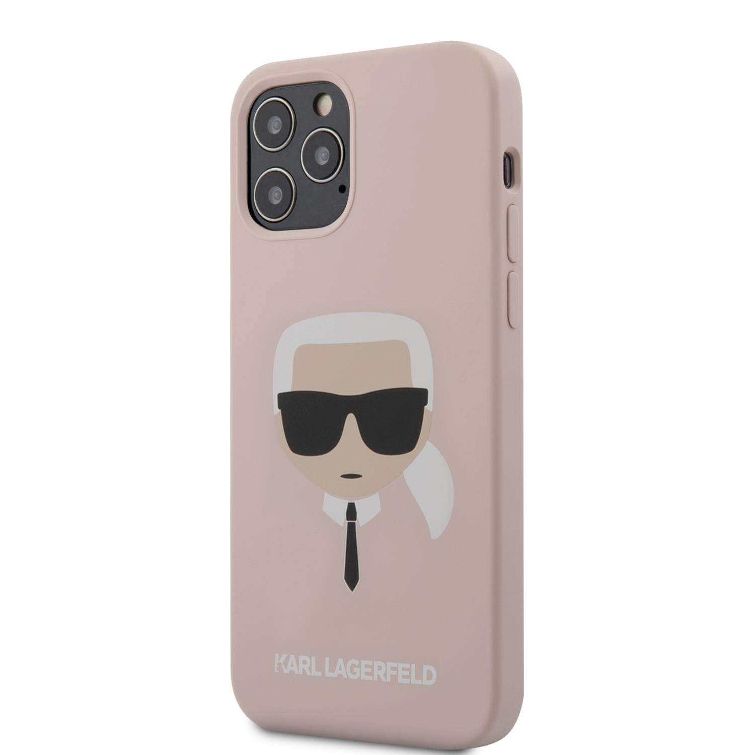 KARL LAGERFELD KLHCP12MSLKHLP Silicone Karl`s Head Hülle für iPhone 12/12 Pro 6,1" Hell-Pink