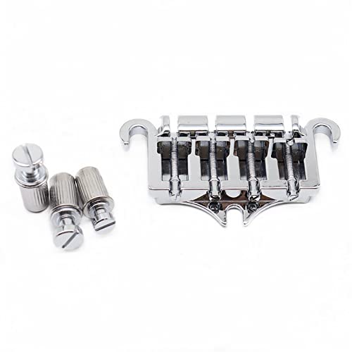 E-Gitarre Bass Bridge 4 String Shokar Style Bridge Für E-Gitarre Bass Gitarrebrücke(1Set Sliver)