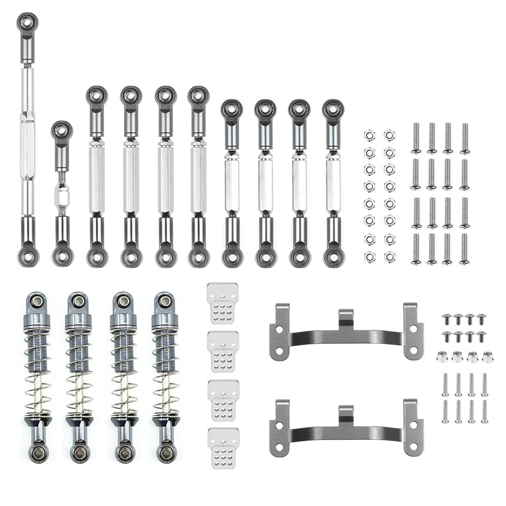 Yunnaty Metall Lenkstange Zug Stangen Halterungen StoßDäMpfer Satz für C14 C24 C24-1 1/16 RC Auto Upgrade Teile,3