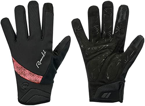 Roeckl Waldau Damen Winter Fahrrad Handschuhe lang schwarz/Coral 2023: Größe: 6.5