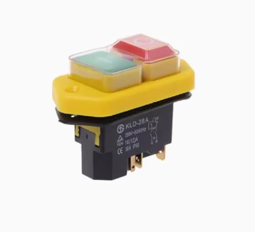 WEKOW KLD-28A/ KJD17B 2HP 16A 5Pin Start-Stopp-Schalter NVR Wasserdichter Magnetischer Not-Aus-Druckknopfschalter Ohne Volt-Freigabe