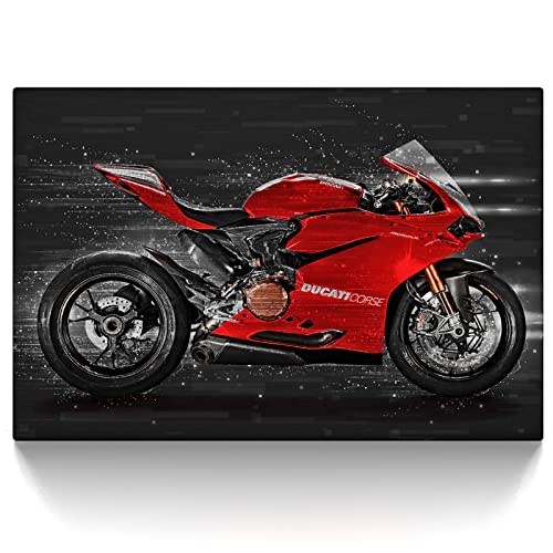 CanvasArts Ducati 1199 Panigale - Leinwand Bild auf Keilrahmen Wandbild Motorrad 04.3201 (60 x 40 cm, einteilig)