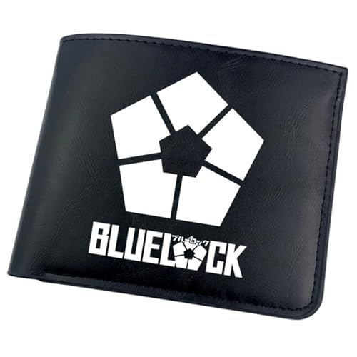 RYNDEX Blue Lo-ck Geldbörse Anime, Kunstleder Kartenetui Geldtasche mit Münzfach, PU-Leder Geldbörse Brieftasche Wallet, für Männer Geschenke(Color:Black 5)