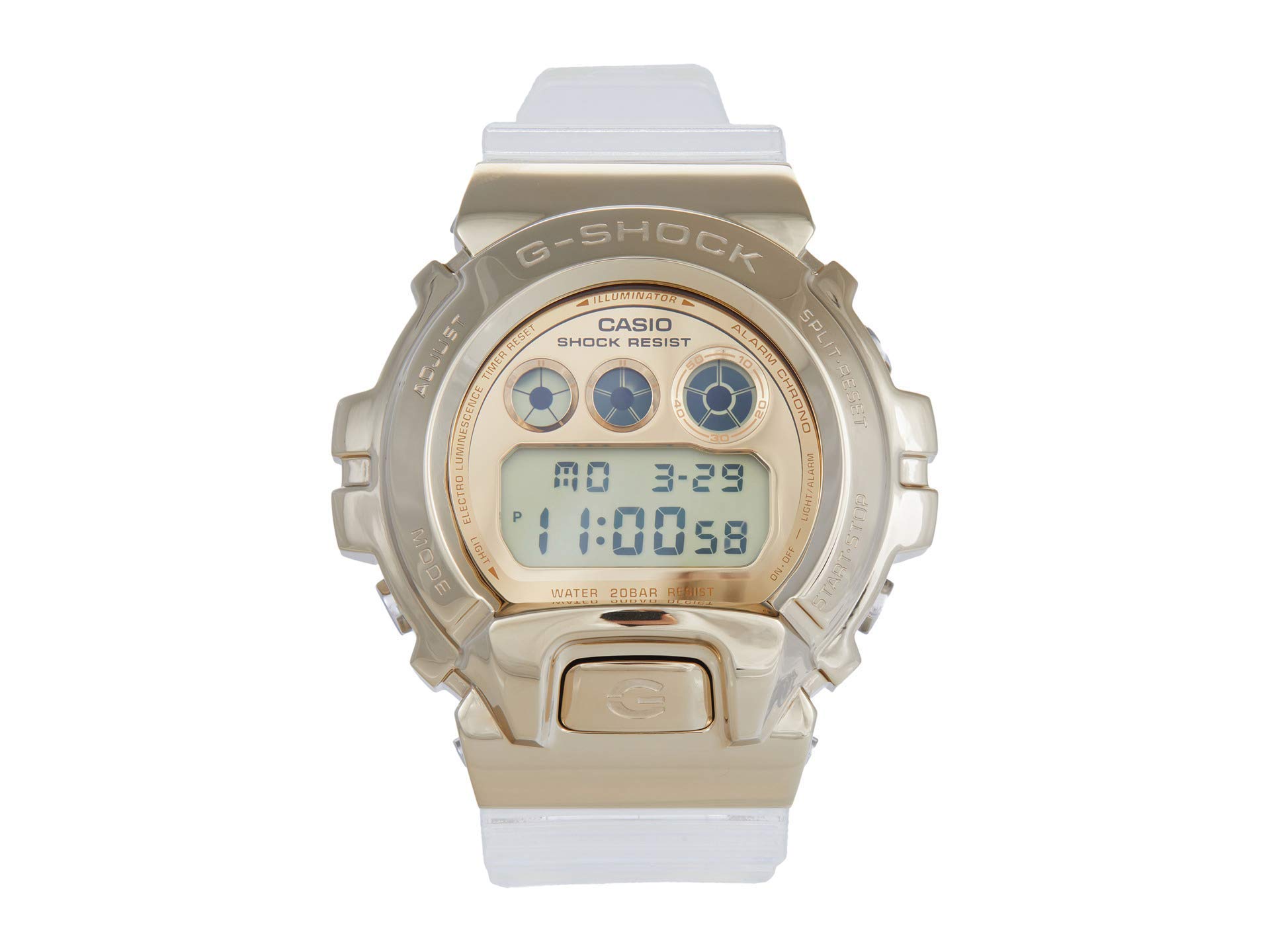 Casio G-Shock by Men's GM6900S-G9 Digital Watch Gold Clear White