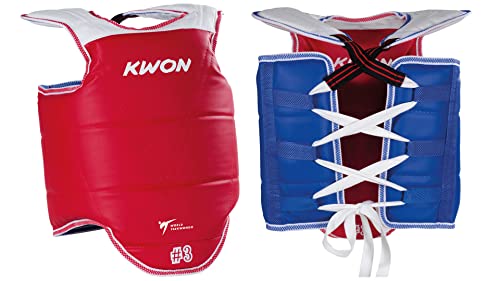 Kwon TKD Kampfweste Korea WTF Rec. CE, Rot/Blau, beidseitig verwendbar, Gr. L