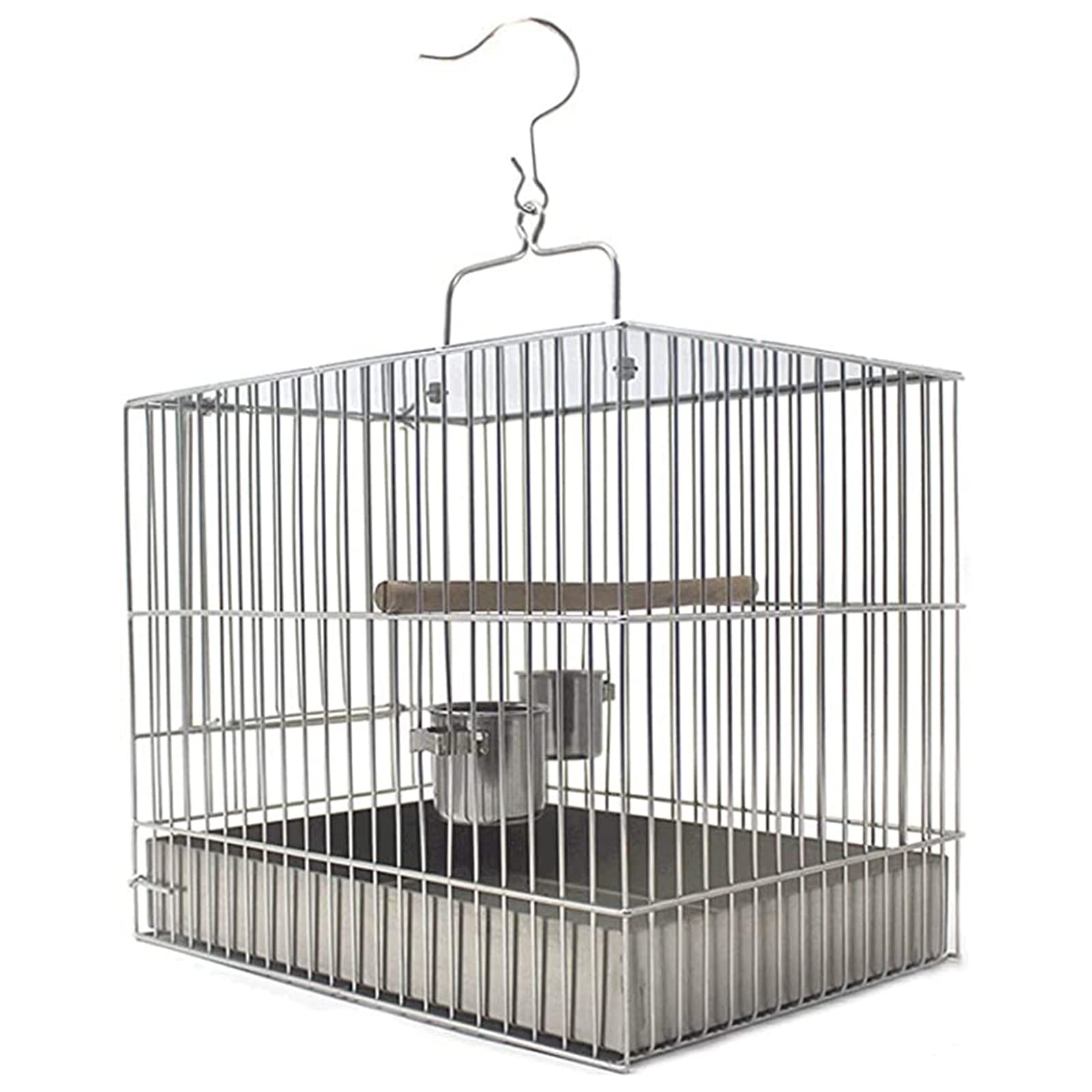 Vogelkäfig Edelstahl Vogelkäfig Badekäfig Papagei Vogelkäfig Mit Griff Und Haken Vogeltränkenkäfig 3 Größen (Medium)