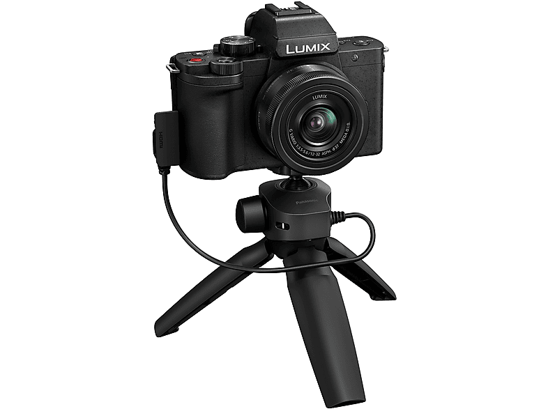 PANASONIC Lumix DC-G 100 DVEGK + Griff SHGR2 spiegellose Systemkamera mit Objektiv 12 - 32 mm, 7,5 cm Display Touchscreen, WLAN