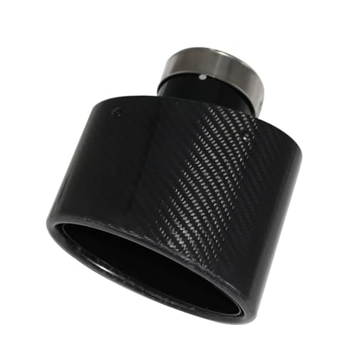 Auto Auspuffrohr Glänzend Carbon Fiber Auto Schalldämpfer Spitze Auspuffrohr Düse Dekoration Universal Edelstahl Schwarz Oval 150mm Kippen Links Rechts Auto Auspuff Endrohr