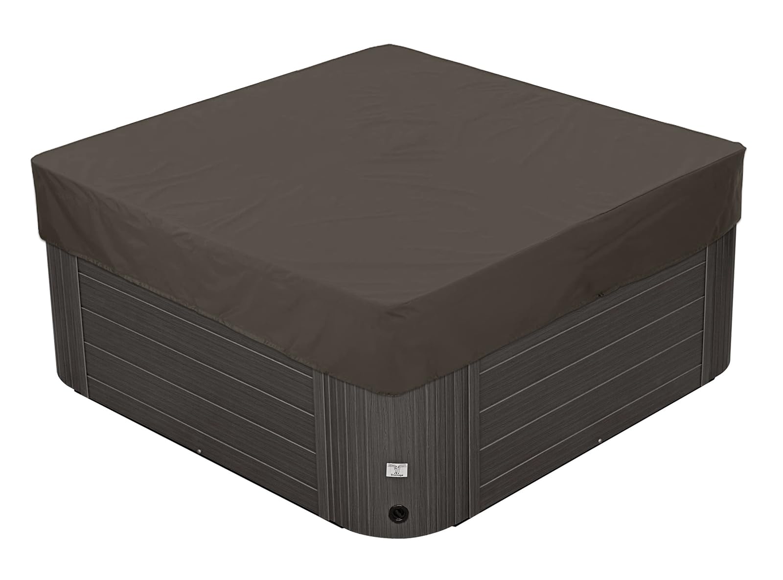 BaCover Outdoor Whirlpool-Abdeckung, 210D Oxford Garten Wasserdicht Staubdicht UV-geschützt Poolabdeckung Quadrat Spa Abdeckung,Kaffee,228x228x30cm