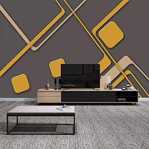 XLMING Einfache Abstrakte Geometrische Linien In Gold 3D Tapeten Home Esszimmer Sofa Schlafzimmer Wohnzimmer TV Hintergrund-350cm×256cm