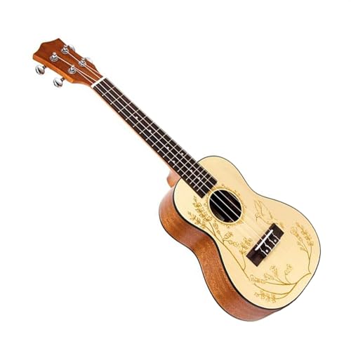 23-Zoll-Konzert-Ukulele, Massive Fichten-Ukelele-Gitarre Mit Ukelele-Gurt-Tuner-Saite Und Aufbewahrungstasche Ukulele Einsteiger Kit (Color : 01)