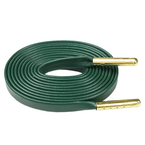 RybdaFDc Schnürsenkel, Metallgefühl Schnürsenkel 0,7 cm Leder Schnürsenkel Geschenk(Dark green,140cm)