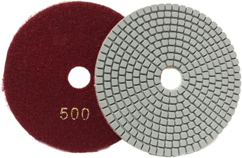 Keramikfliesen poliert, Schleifplatte, Diamant-Polierpads, 2 Stück, 5 Zoll, 125 mm, Diamant-Polierpad, trocken/nass, flexible Schleifscheiben for Polieren von Granit, Marmor, Stein, Schleifen, Schleif