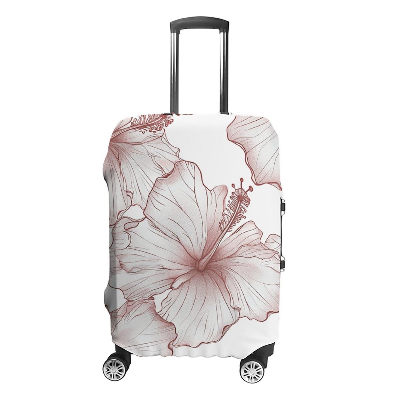 CSGJMYGS Reisegepäckabdeckung, elastisch, waschbar, modisch, kratzfest, Hibiskusblumenmuster, Koffer-Schutz, passend für 45,7 - 81,3 cm Gepäck, Stil 5, L