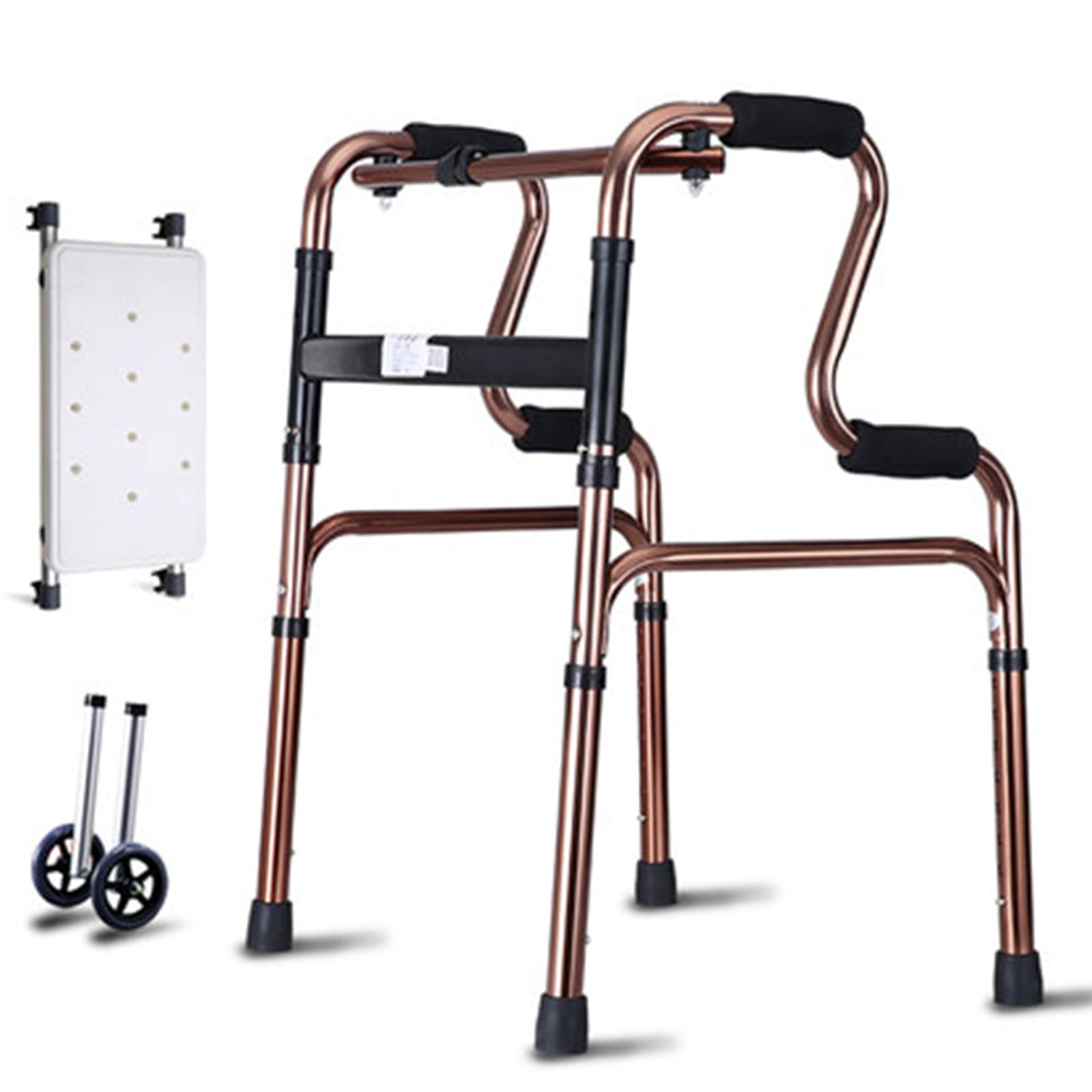 Walker Mit Sitz,mobiler Walker,verstellbar,faltbar,Leichte Ergonomische Griffe, Kompaktes Faltdesign Für Senioren Bis Zu 220 Pfund