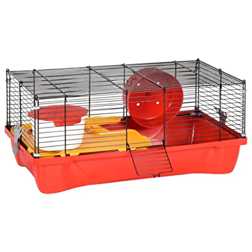 vidaXL Hamsterkäfig Rot 58x32x36 cm Polypropylen und Metall