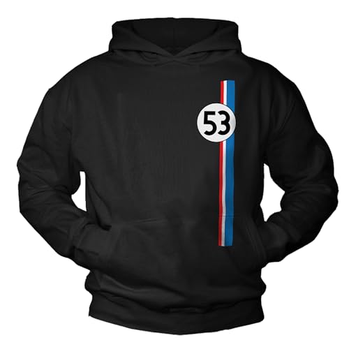 MAKAYA Kapuzenpullover Herren mit Aufdruck Auto Tuning Motiv 53 Hoodie Pullover mit Kapuze Sweatshirt Geschenke Schwarz XXL