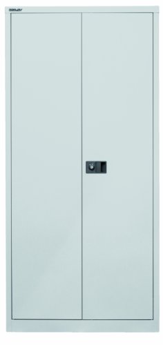 BISLEY Flügeltürenschrank Universal, 4 verzinkte Fachböden, B 914 x T 600, 5 OH, Farbe lichtgrau