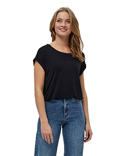 Peppercorn Rosalinda Malucca Cap Ärmel T-Shirt | Tshirt Damen In Schwarz | Frühling Bluse Damen | Größe S