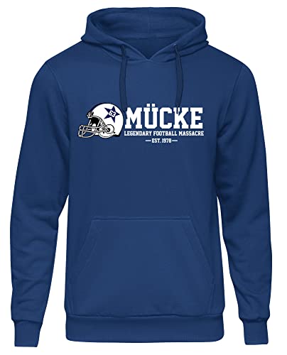 Uglyshirt Mücke 63 Herren Kapuzenpullover | Football Hoodie Kult Weltkulturerbe Pullover | M3 Blau (S)