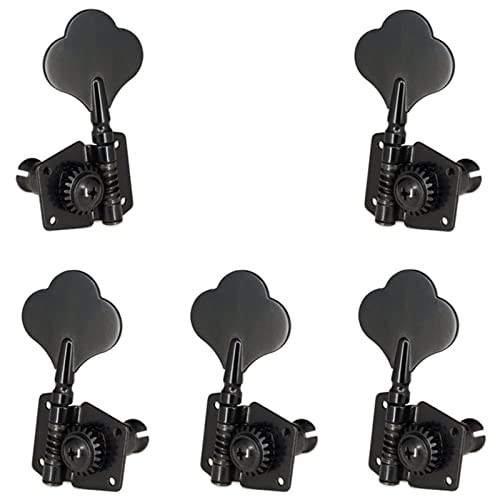 Gitarren Stimmwirbel 5 Stücke Guitar Accessoire Vintage Open Bass Gitarre Tuning Keys Pegs Maschinenköpfe Tuner Für 5 Saiten Bass (Color : Black 4R1L)