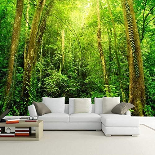 XLMING Sonnige Wald-Baum-Landschaft 3D Tapeten Home Esszimmer Sofa Schlafzimmer Wohnzimmer TV Hintergrund-200cm×140cm