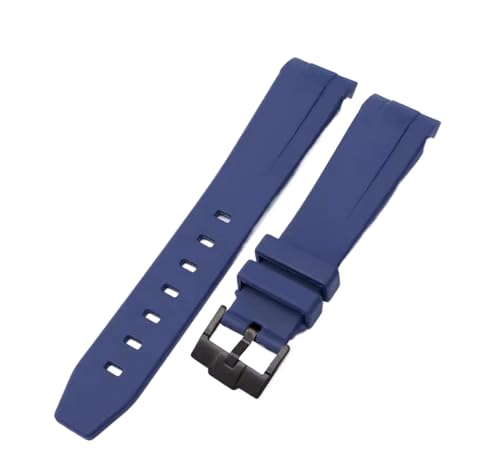 Uhrenarmband Blau Grün Schwarz Arc Mouth Rubber 20mm 21mm Zubehör Uhrenkette, Farbe 5, 21mm