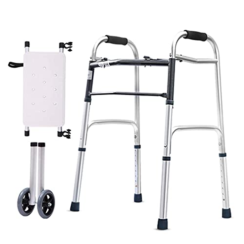 Rollator Walker, Gehhilfe Gehhilfe Cane Stuhl Ältere Armlehne Leichter Aluminium Rollator mit Gepolstertem Sitz Vierbeinige Ältere Lauflernhilfe Seilzug Ältere Lauflernhilfe Teleskop Faltbar Stern des