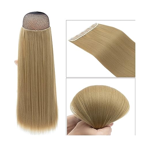 Clip-in-Haarverlängerungen Synthetische Haarverlängerung, 66 cm, hellblond, Clip-in-Haarverlängerung, langes, glattes, natürliches Ombre-Blond-Haarteil for Frauen Clip-in-Haarverlängerungen aus Echtha