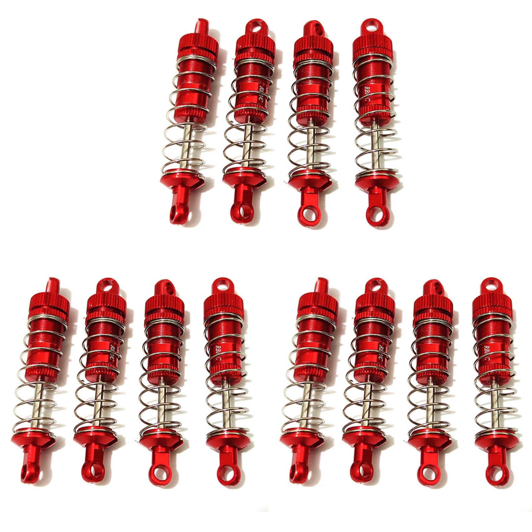 SICOSALT 12 Teiliger Stoßdämpfer Hinten Aus Metall für C14 C24 MN D90 MN45 18301 A959 K929 Rc Auto Upgrades, Rot