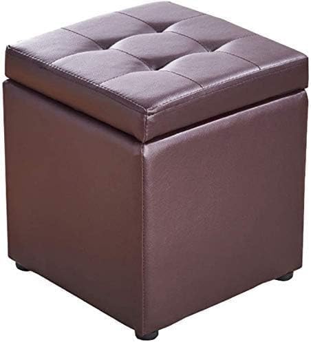 RAABYU Fußstütze Fußhocker Würfel Kunstleder Aufbewahrung Pouf Sitzbank, Spielzeugkiste mit Scharnier oben Organizer Box Pouf Truhe