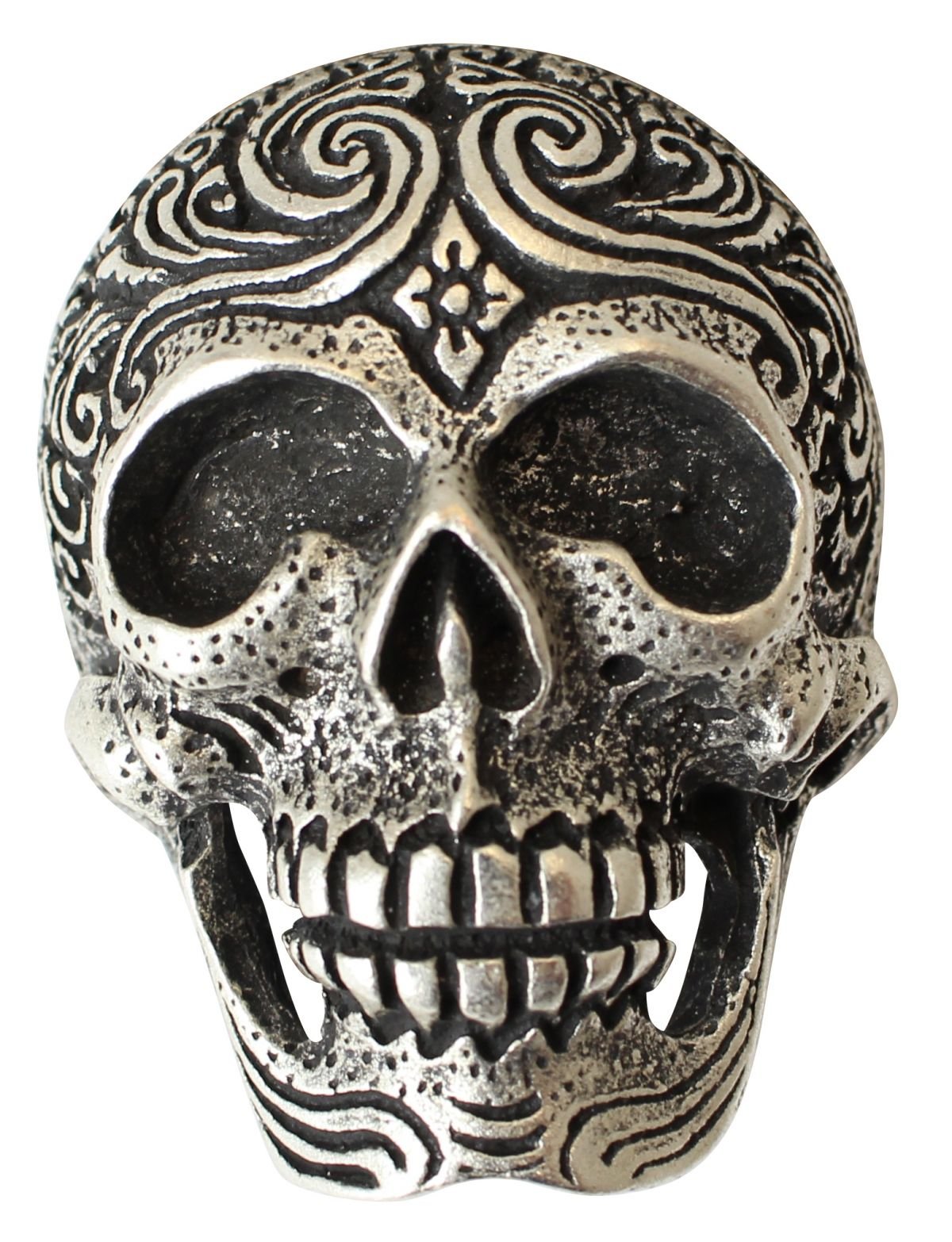 BELTINGER Gürtelschnalle Plain Skull 4,0cm | Buckle Wechselschließe Gürtelschließe 40mm Massiv | Wechselgürtel bis 4cm | Silber