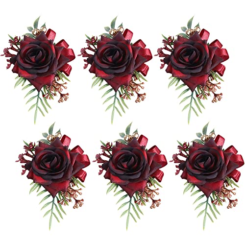 Armband Hochzeitsblumen, Brautjungfern-Armband, 6 Stück, künstliches Handgelenk, Boutonniere, Hochzeit, Hochzeit, Handgelenk, Boutonniere, Rose, Handgelenk, Rose, Boutonniere, Hochzeit, Handgelenk-Cor